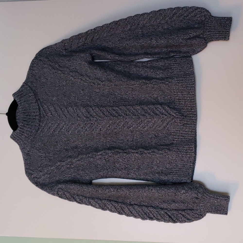 Gap - Heathered Grey Cableknit Mockneck Sweater